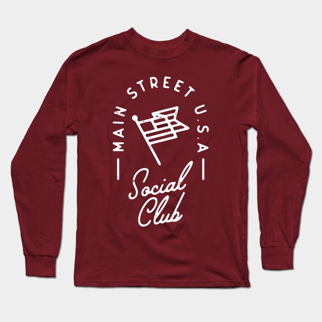 Main Street U.S.A Social Club - White Long Sleeve T-Shirt by jordihales